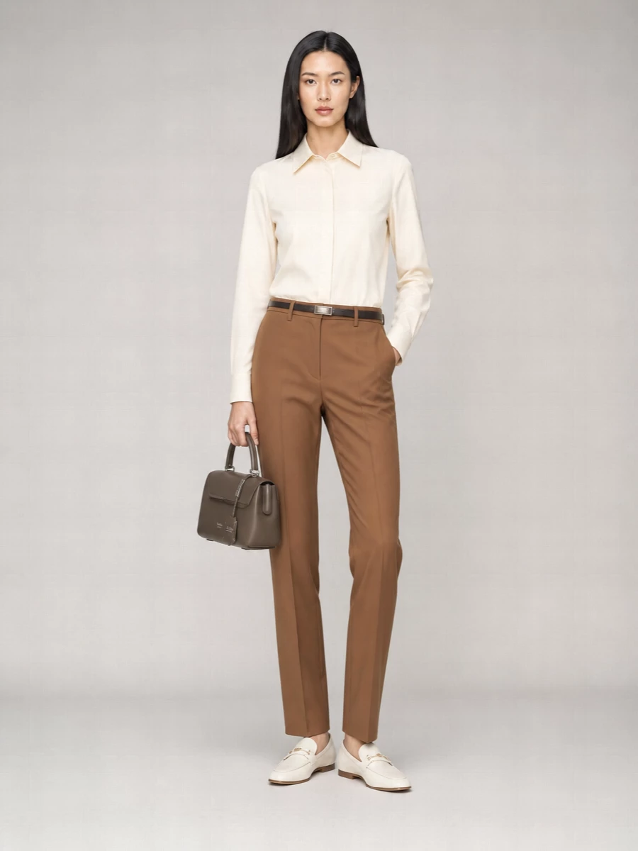 Max Mara Cotton Satin Cropped Straight-Leg Trousers