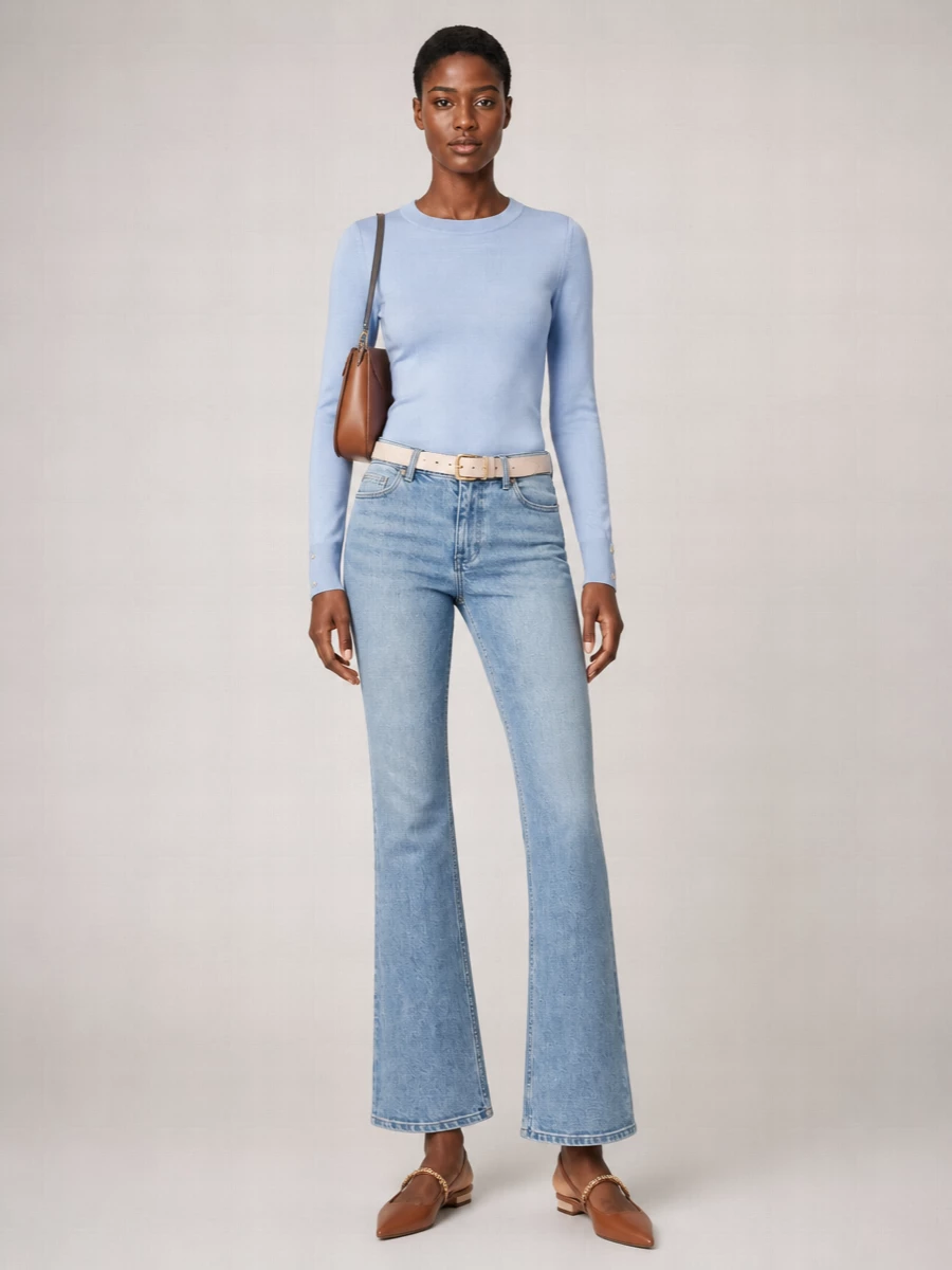 Michael Kors Denim Flared Trousers