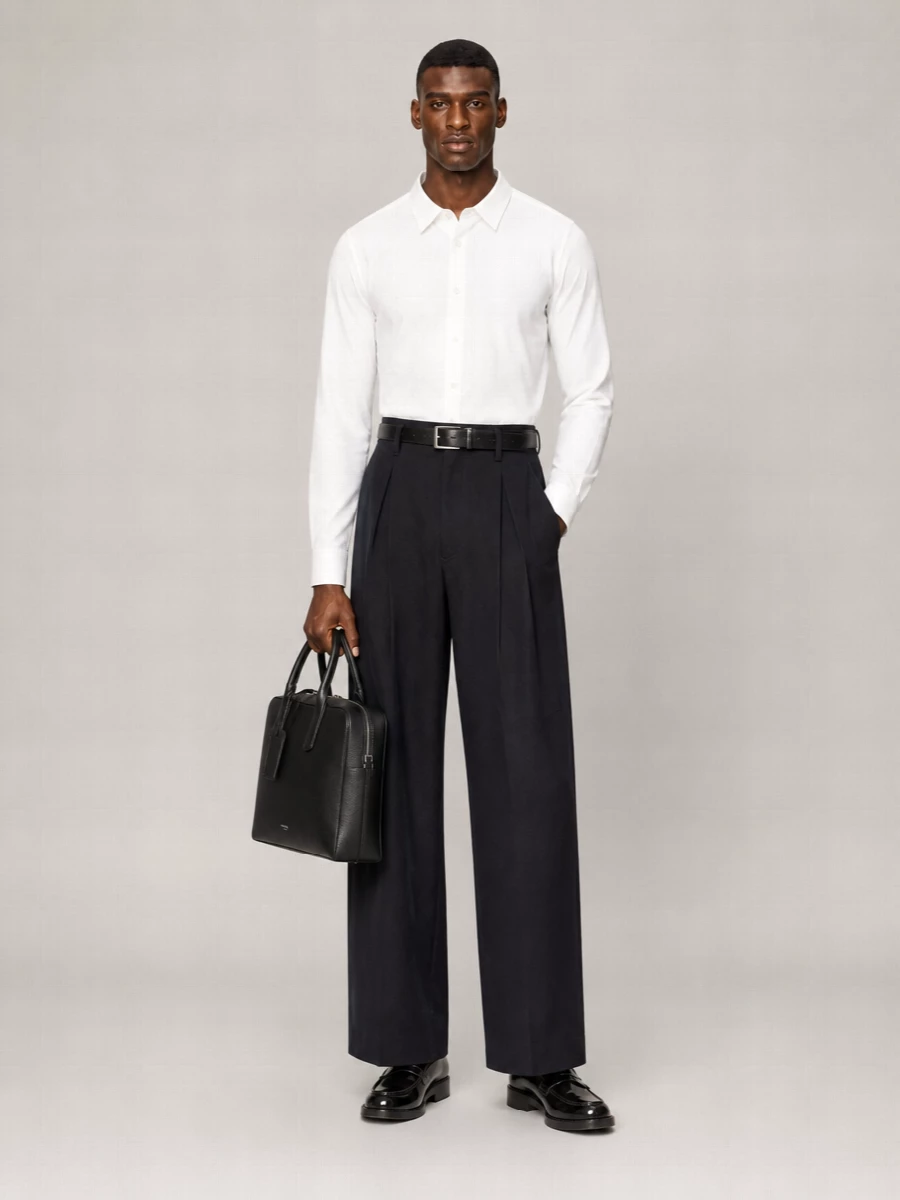 Giorgio Armani Virgin Wool Wide-Leg Trousers