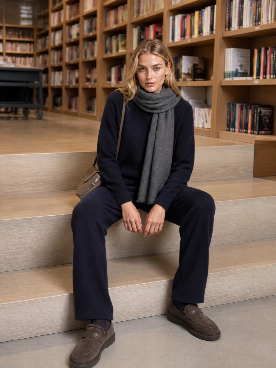 Extreme cashmere navy set brunello cucinelli accents
