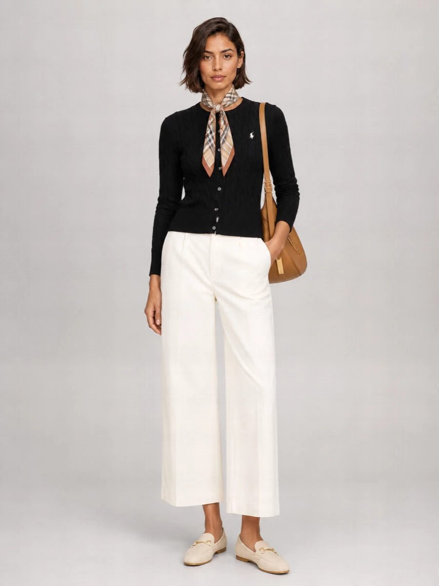 Ralph Lauren Cable-Knit Cotton Long-Sleeve Cardigan