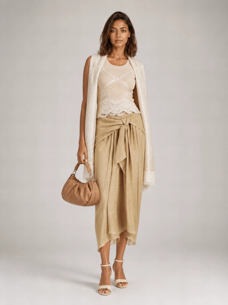 Ermanno Scervino Printed Asymmetric Maxi Skirt