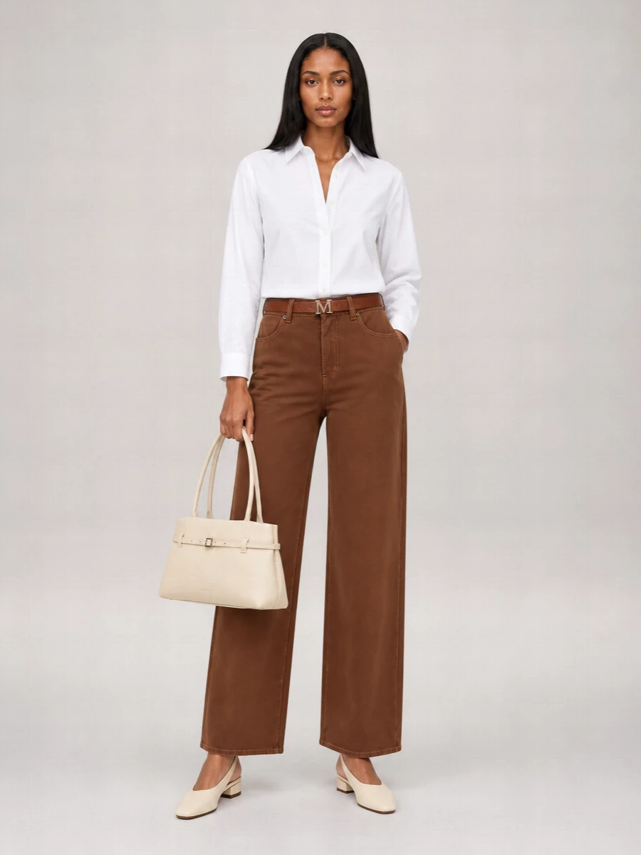 S Max Mara High-Rise Straight-Leg Denim Trousers