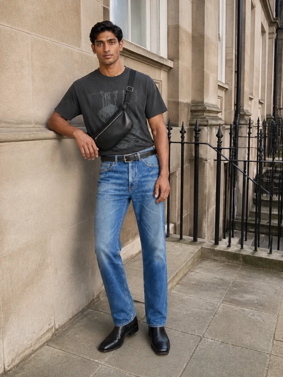 Our legacy jeans graphic tee black ankle boots