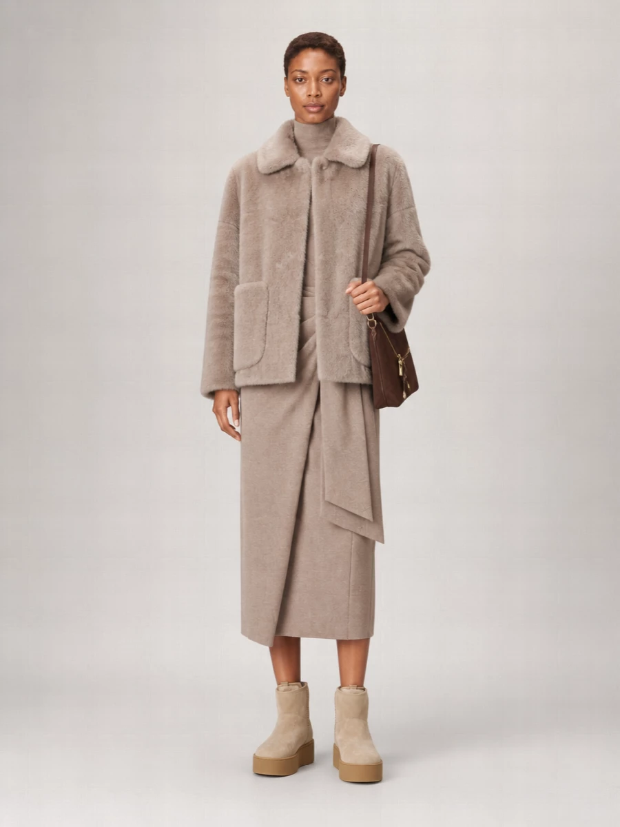 Hogan Shearling Suede Platform Ankle Boots