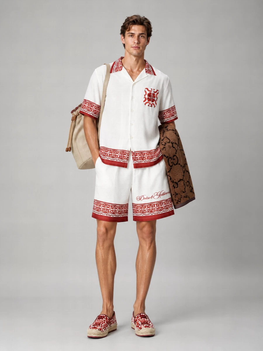 Dolce&Gabbana Silk Printed Swim Shorts