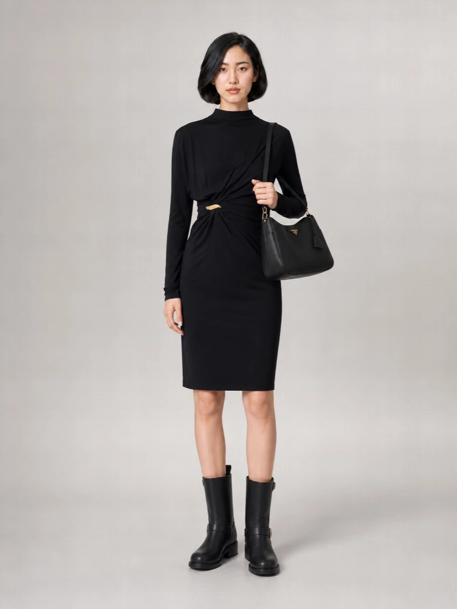 Prada Medium Deer Leather Shoulder Bag