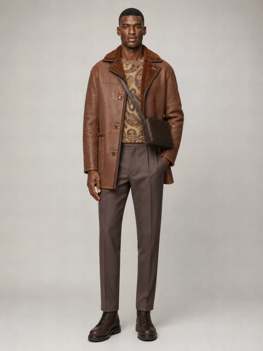 Etro shearling reversible coat