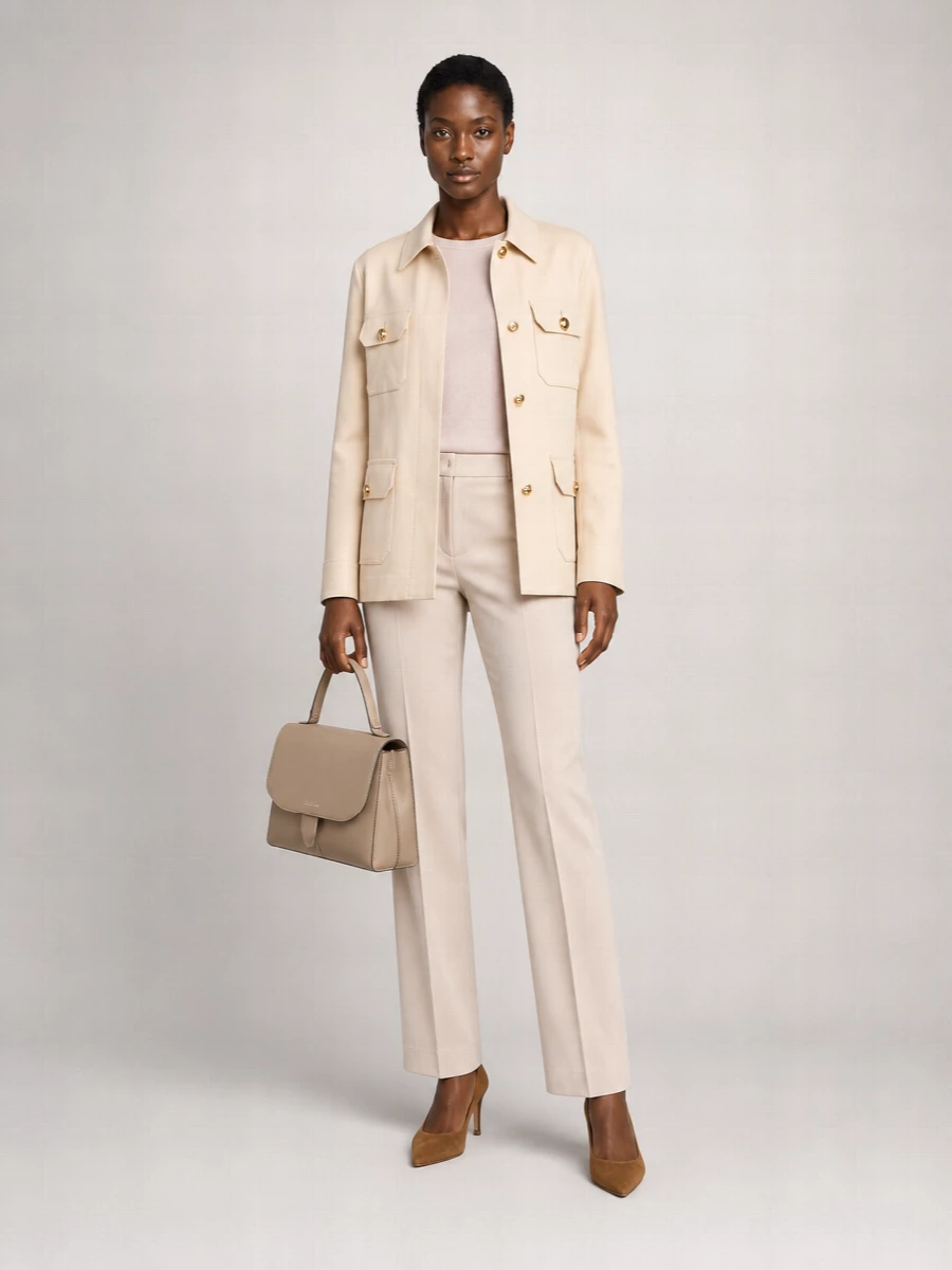 S Max Mara Cotton Single Breasted Coat