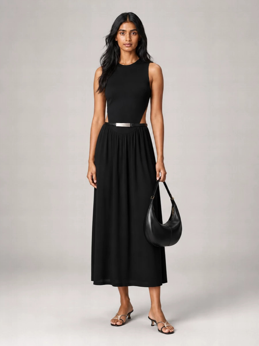 S Max Mara Cutout Jersey Midi Dress