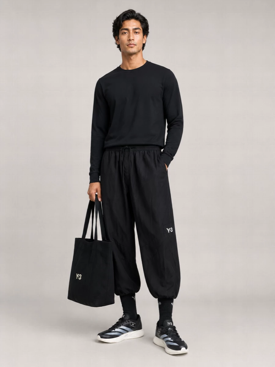 Y-3 Cotton Long-Sleeve Logo-Print T-Shirt