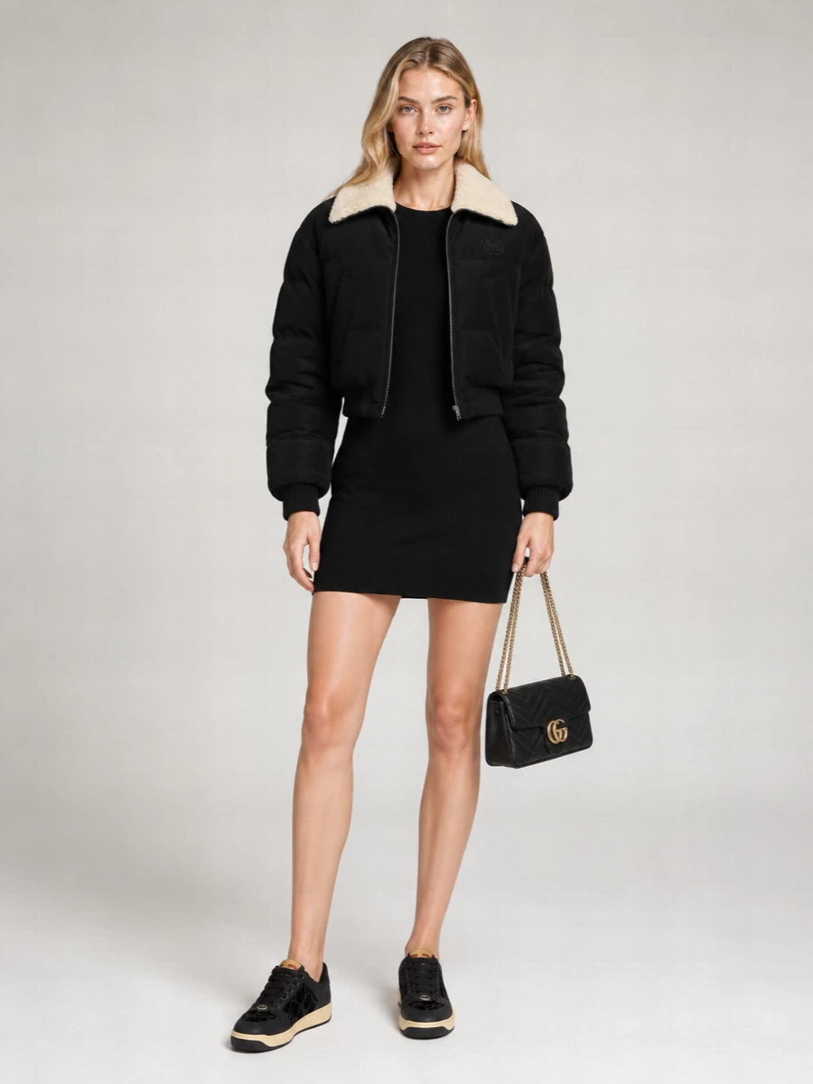 Gucci Velvet Puffer Jacket