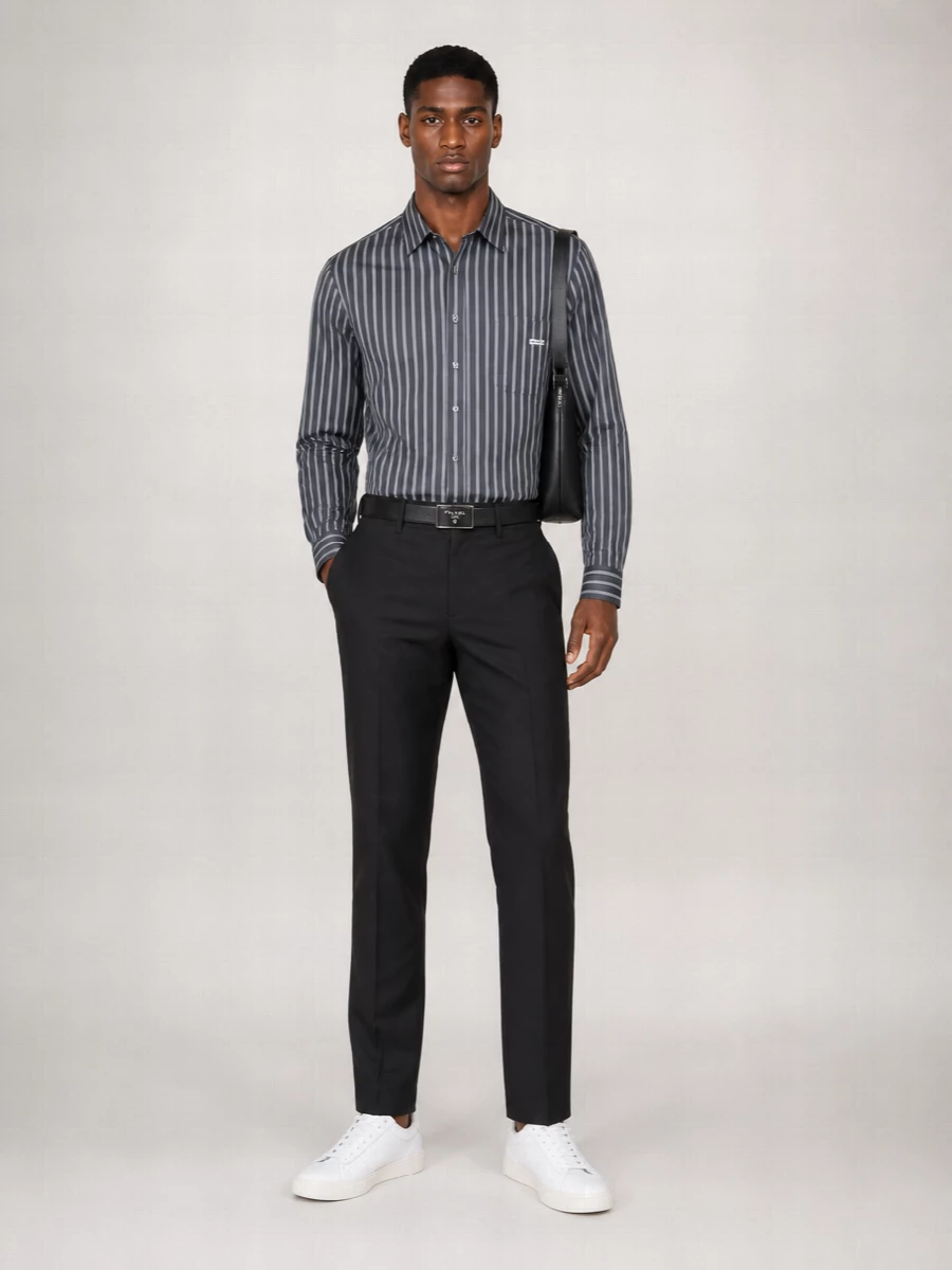 Acne Studios Striped Cotton Long-Sleeve Shirt