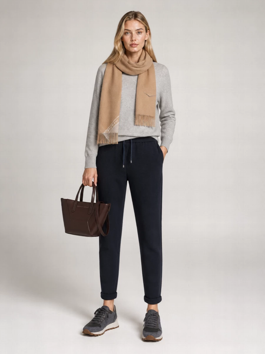 Brunello Cucinelli Silk Blend Cropped Track Pants