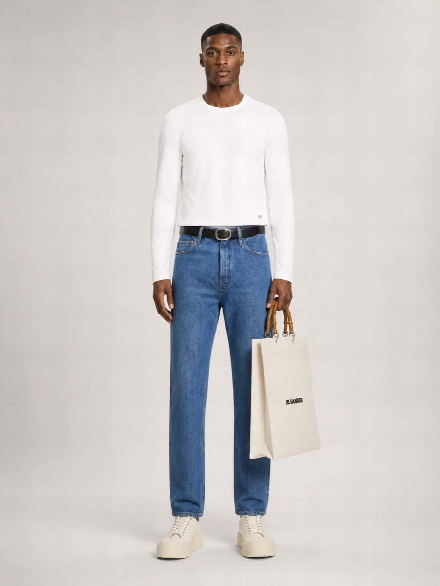Jil Sander Mid-Rise Tapered-Leg Denim Jeans