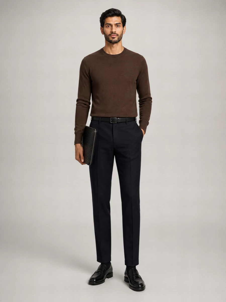 Pt Torino Stretch Viscose Blend Tapered Leg Trousers