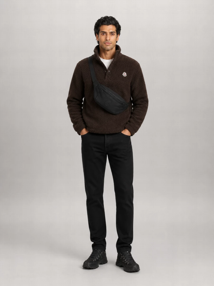 Moncler Stand Collar Button-Up Jacket