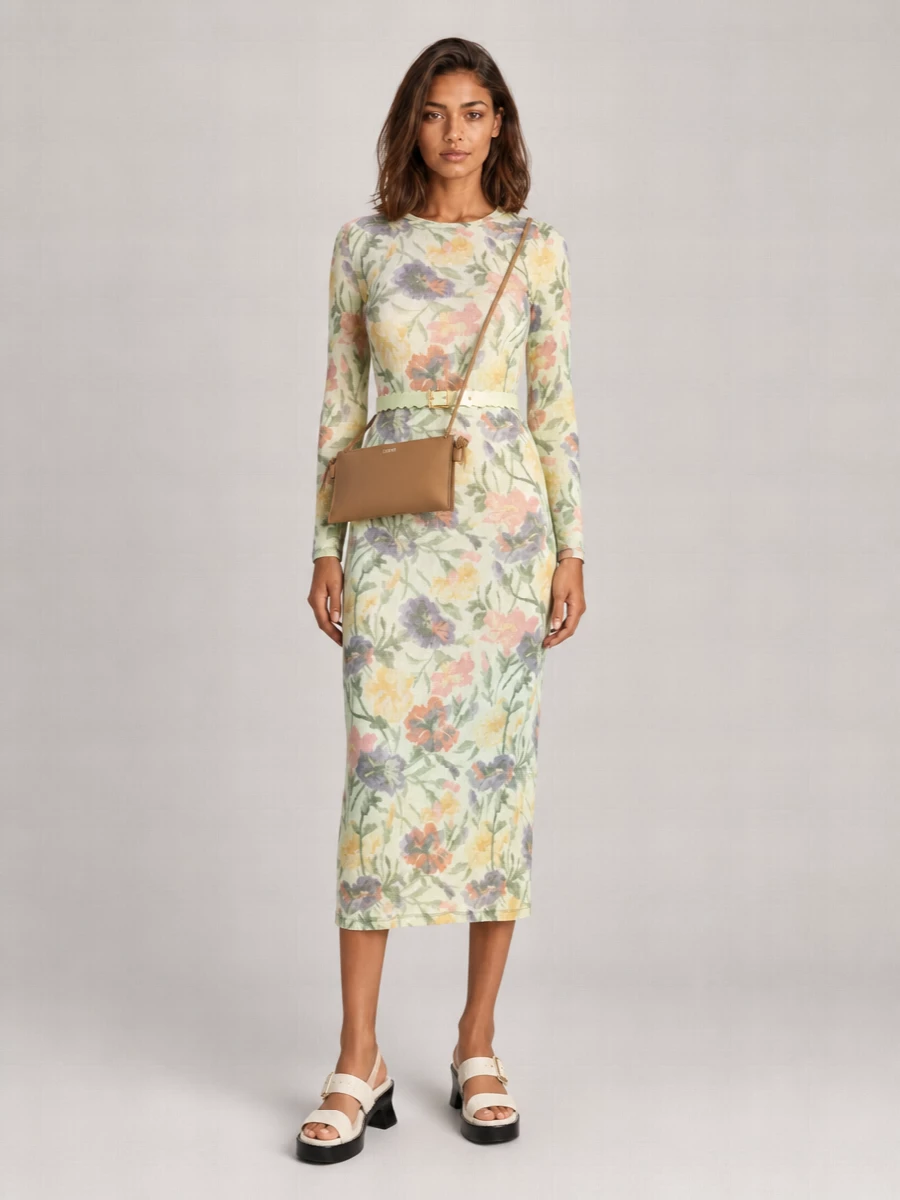 Loewe Silk Blend Printed Midi Dress