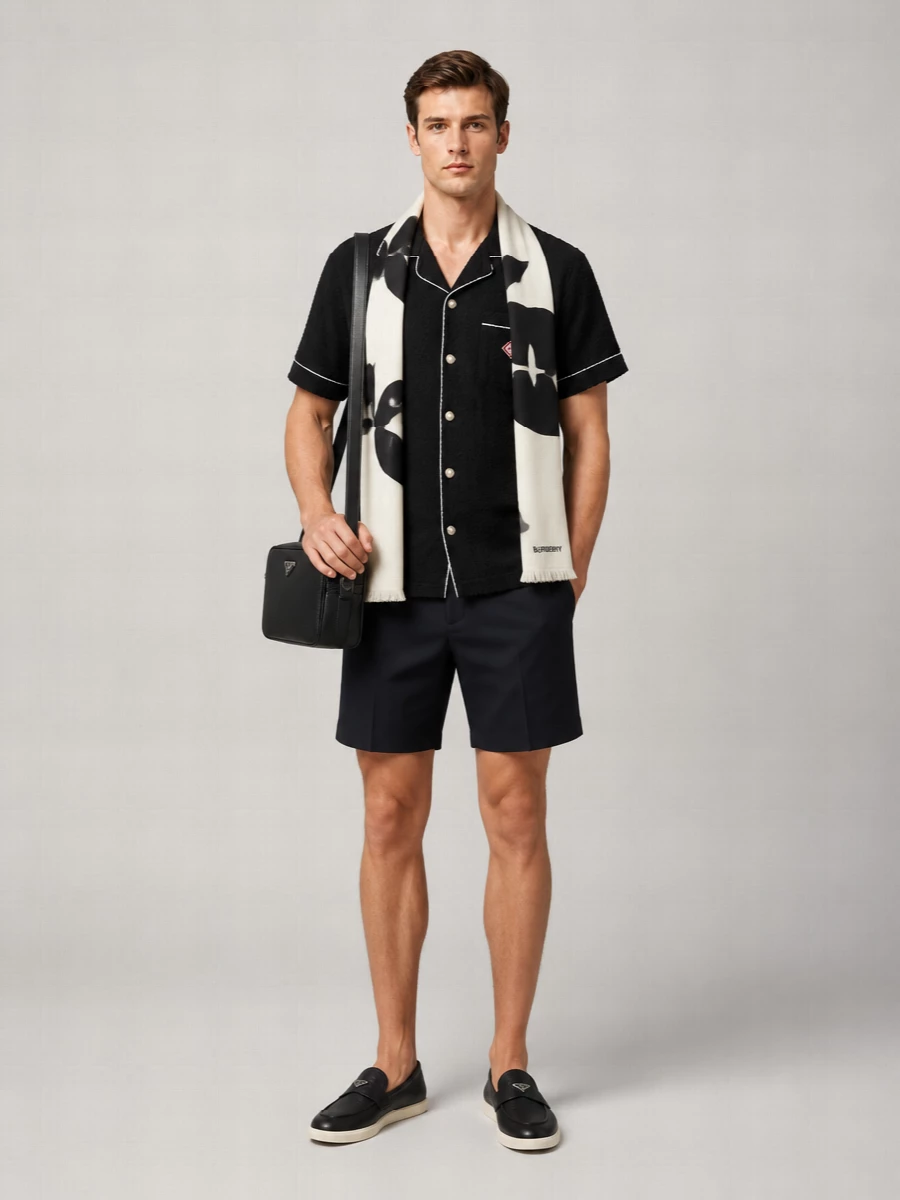 Casablanca Towelling Monogram Short-Sleeve Shirt