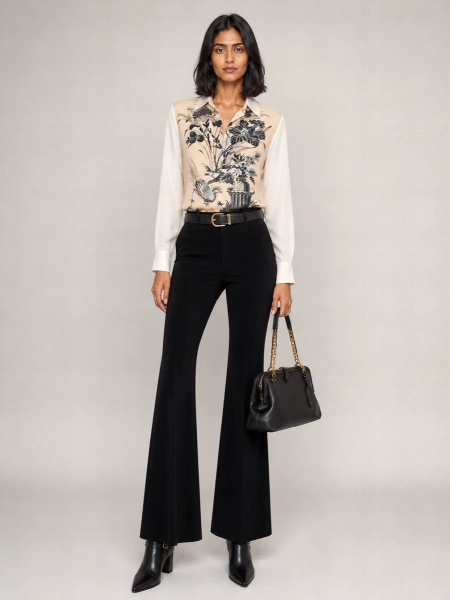 Etro Cotton Velvet High-Rise Flared Trousers