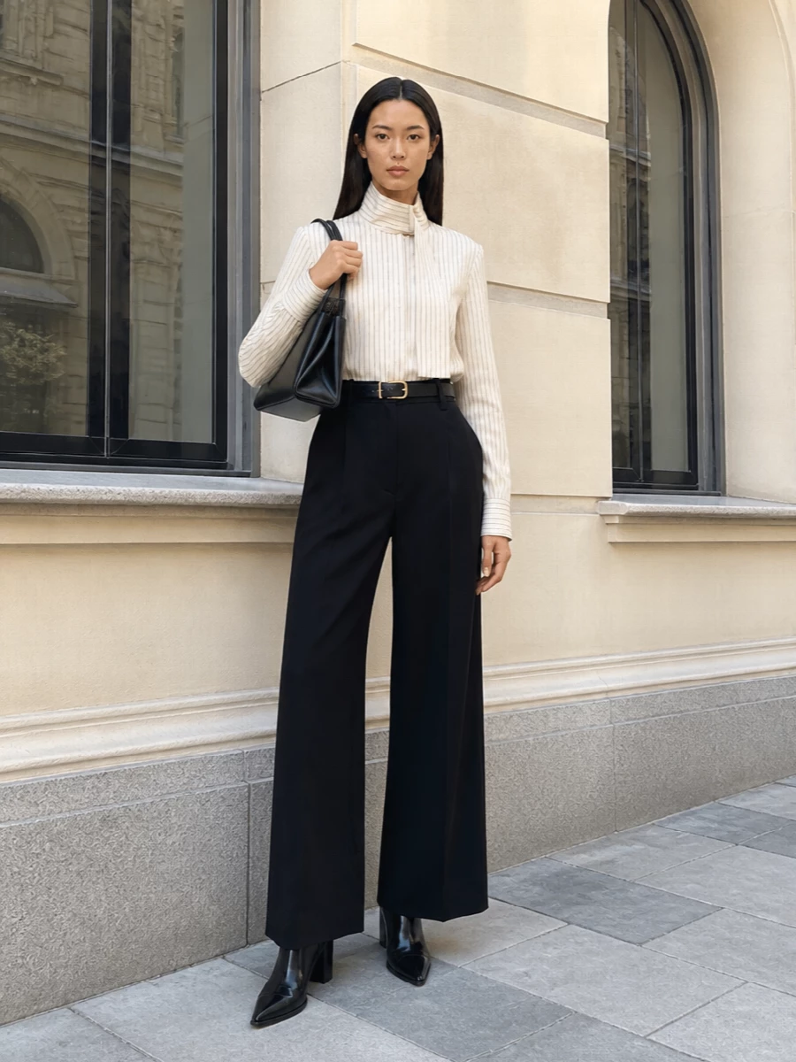 Patou striped shirt prada boots top handle bag