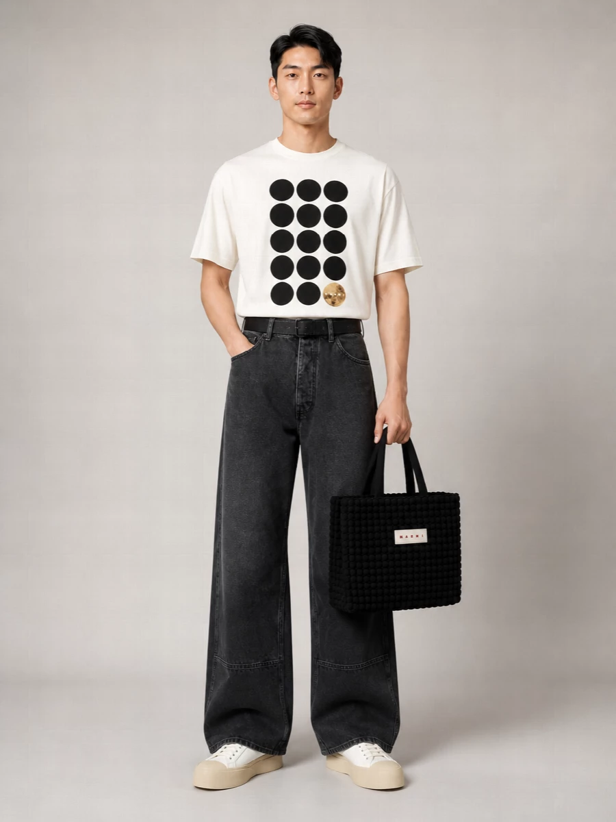 Maison Margiela Adjustable Hammered Texture Belt And Loops