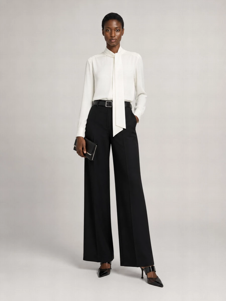 Alexander Mcqueen Wool High-Rise Tailored Wide-Leg Trousers