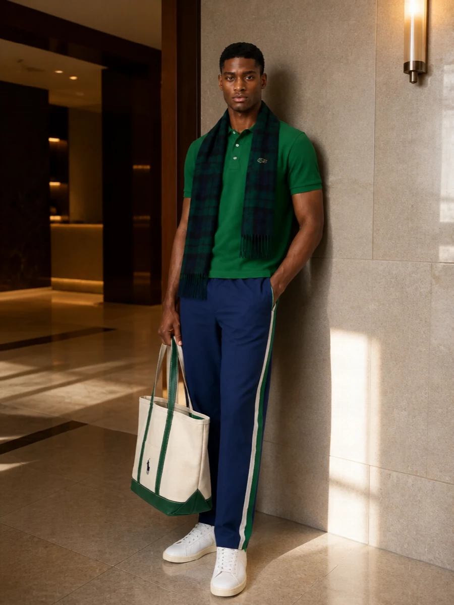 Lacoste green polo polo ralph lauren track pants