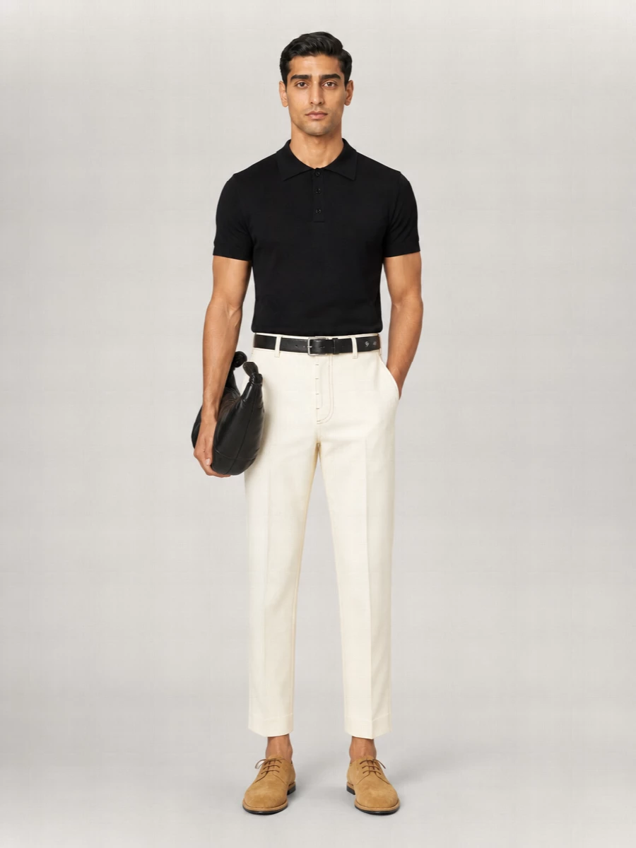 Ami Paris Wool Short-Sleeve Knit Polo Shirt