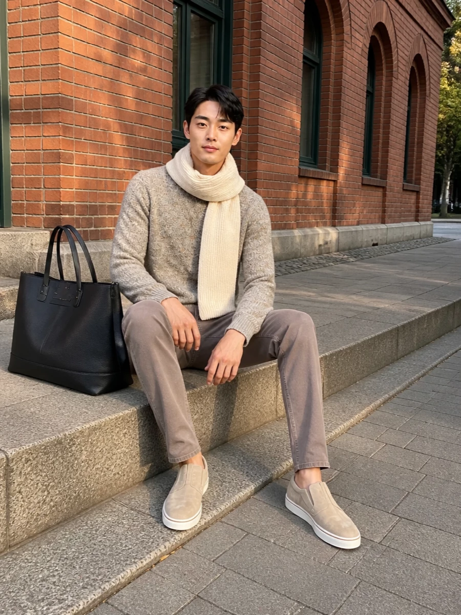 Barena knit brunello cucinelli trousers outfit