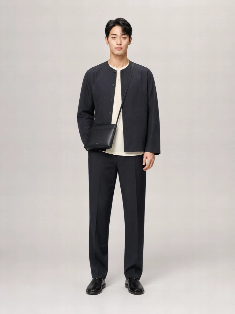 Lemaire Silk V-Neck Long-Sleeve Shirt