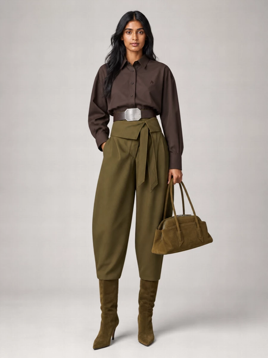 The Attico Wool Wide-Leg Trousers