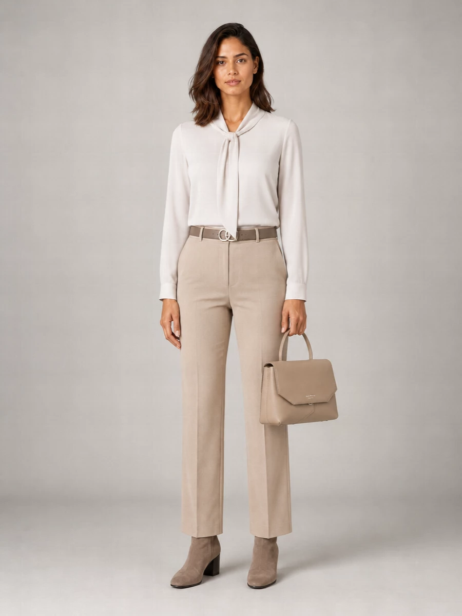 Emporio Armani Virgin Wool High-Rise Straight-Leg Trousers