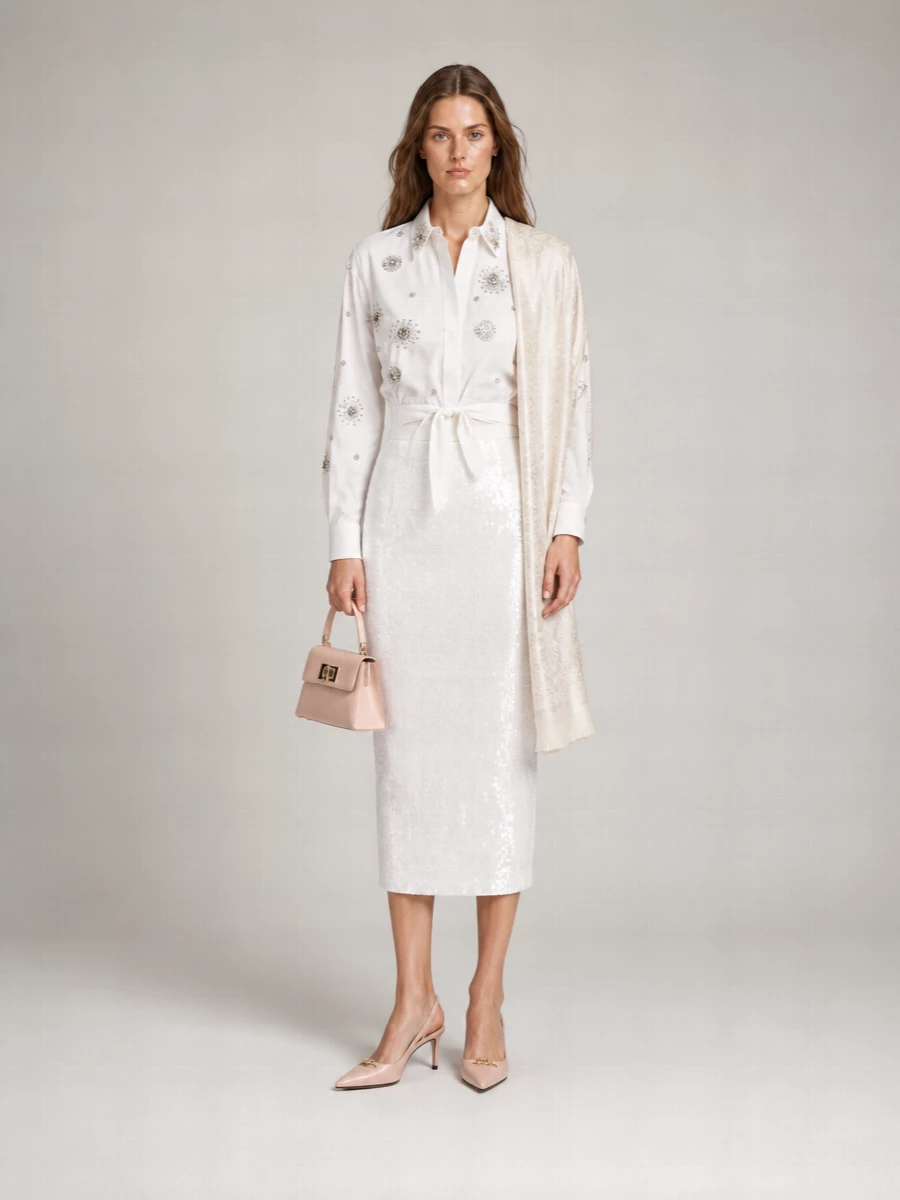 Pinko Leather Oversized Long-Sleeve Shirt