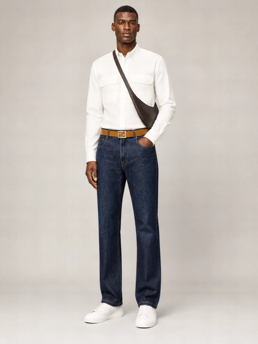 Fendi Denim Regular-Fit Straight-Leg Jeans