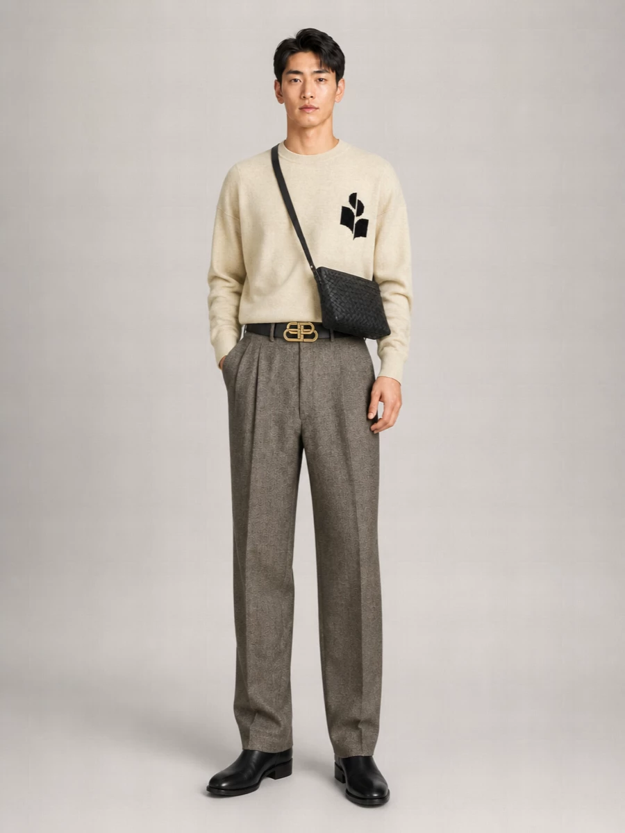 Balenciaga Leather Logo Buckle Belt