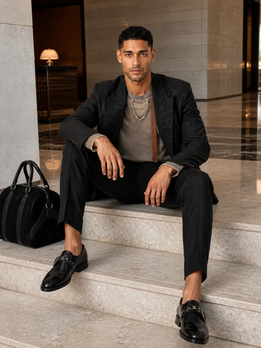 Diesel blazer black trousers dries loafers