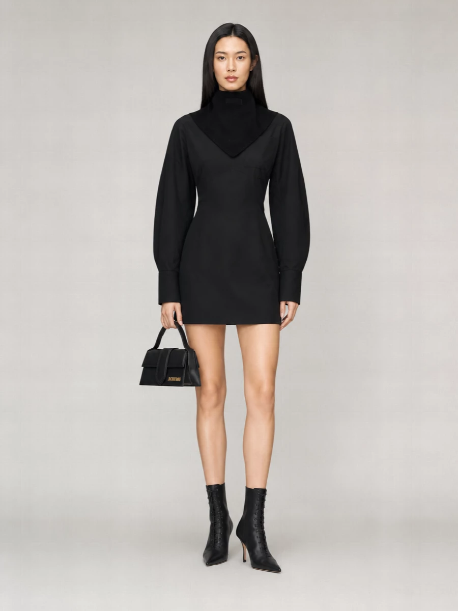 Jacquemus Cotton Belted Cutout Mini Dress
