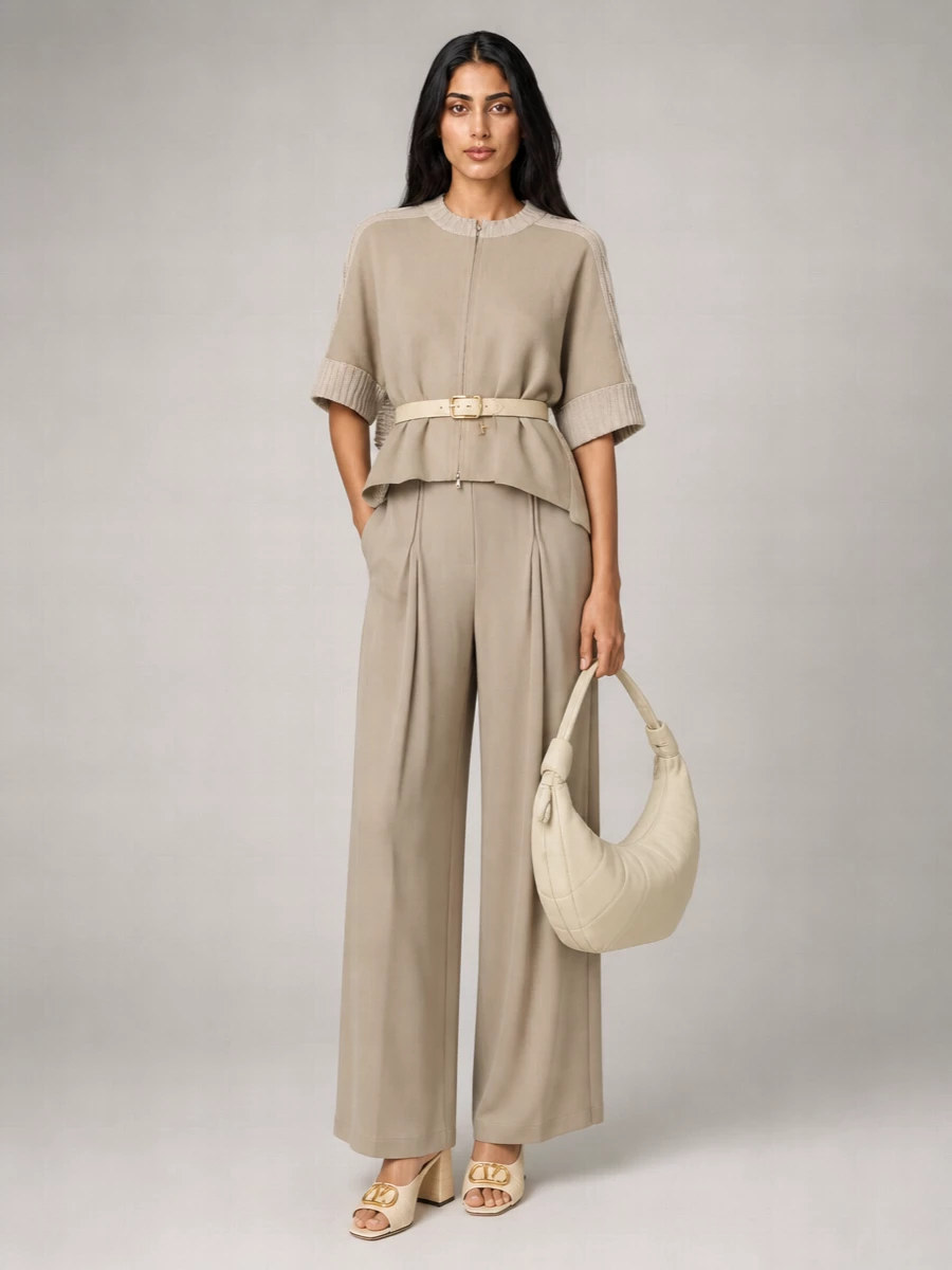 Max Mara Linen Cable-Knit Short-Sleeve Cardigan