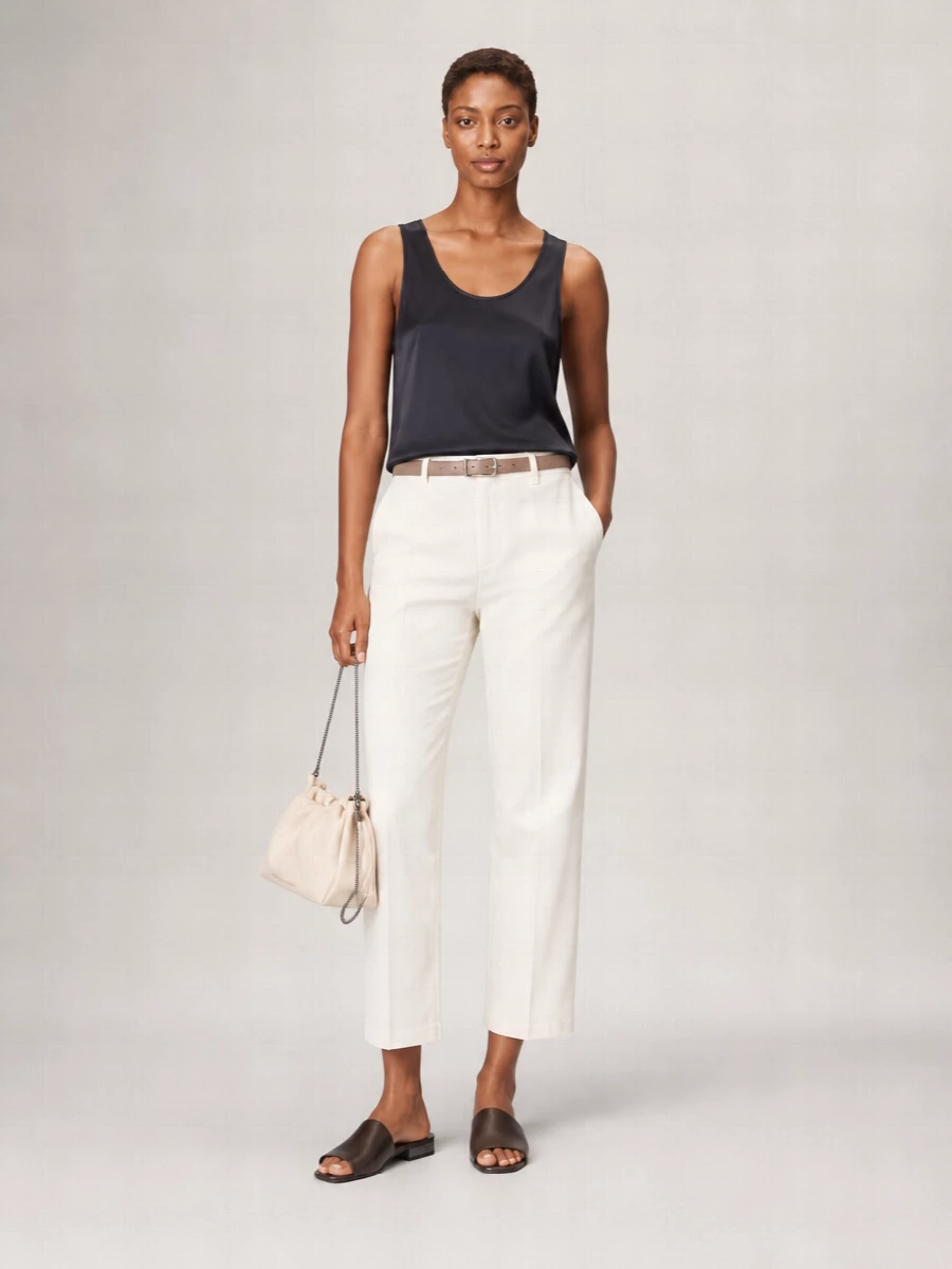 Brunello Cucinelli Silk Crew Neck Top