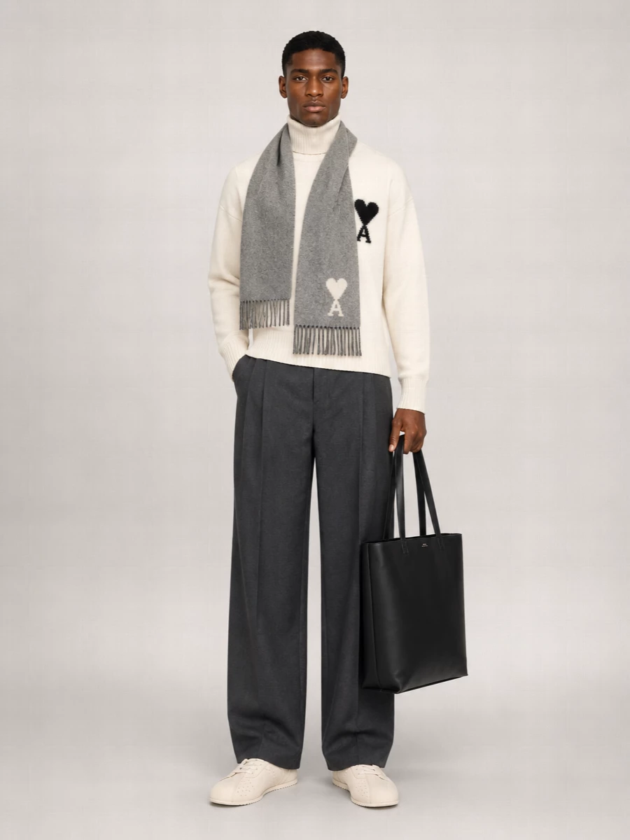 Ami Paris Heart Friend Turtleneck Sweater