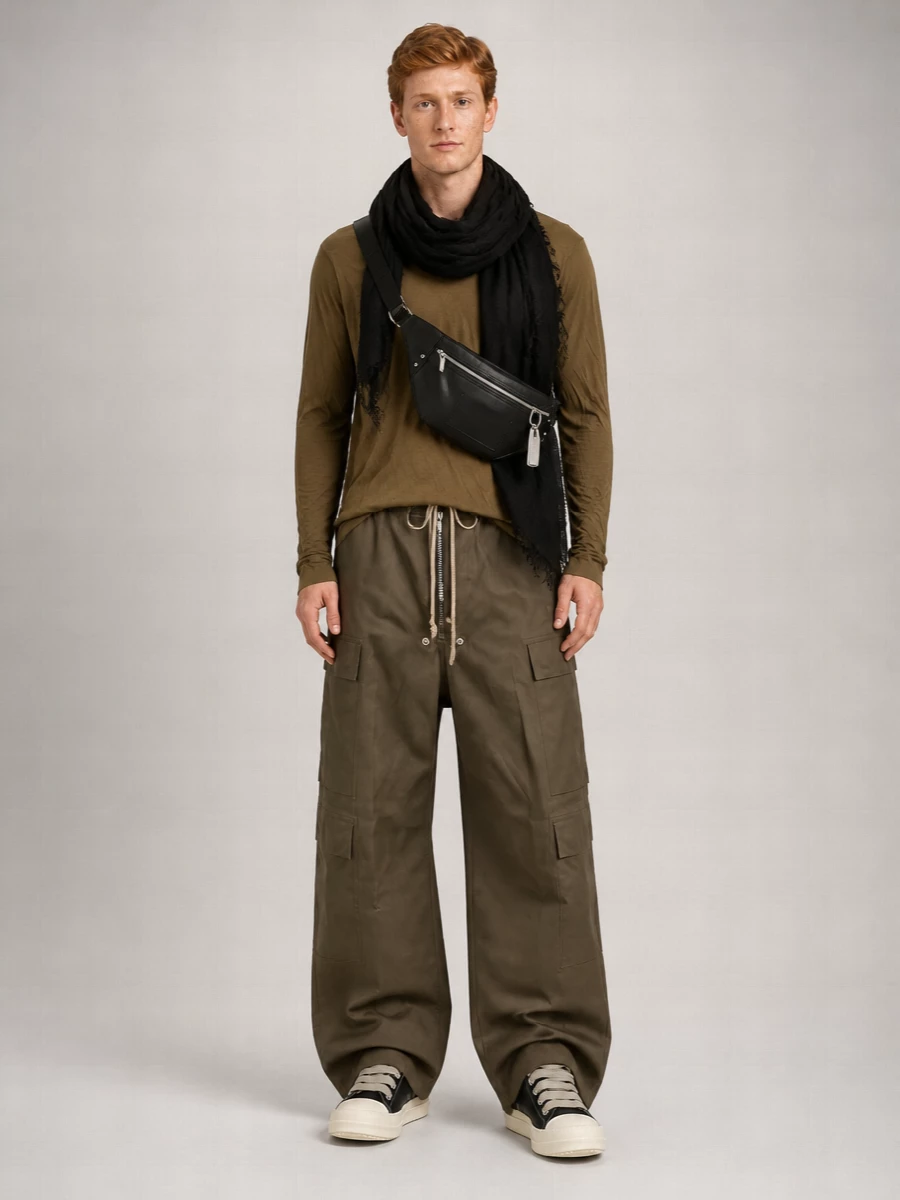 Rick Owens Wide-Leg Cargo Trousers
