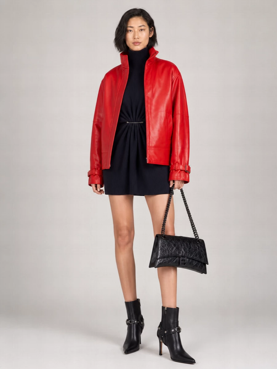 Balenciaga leather bomber jacket