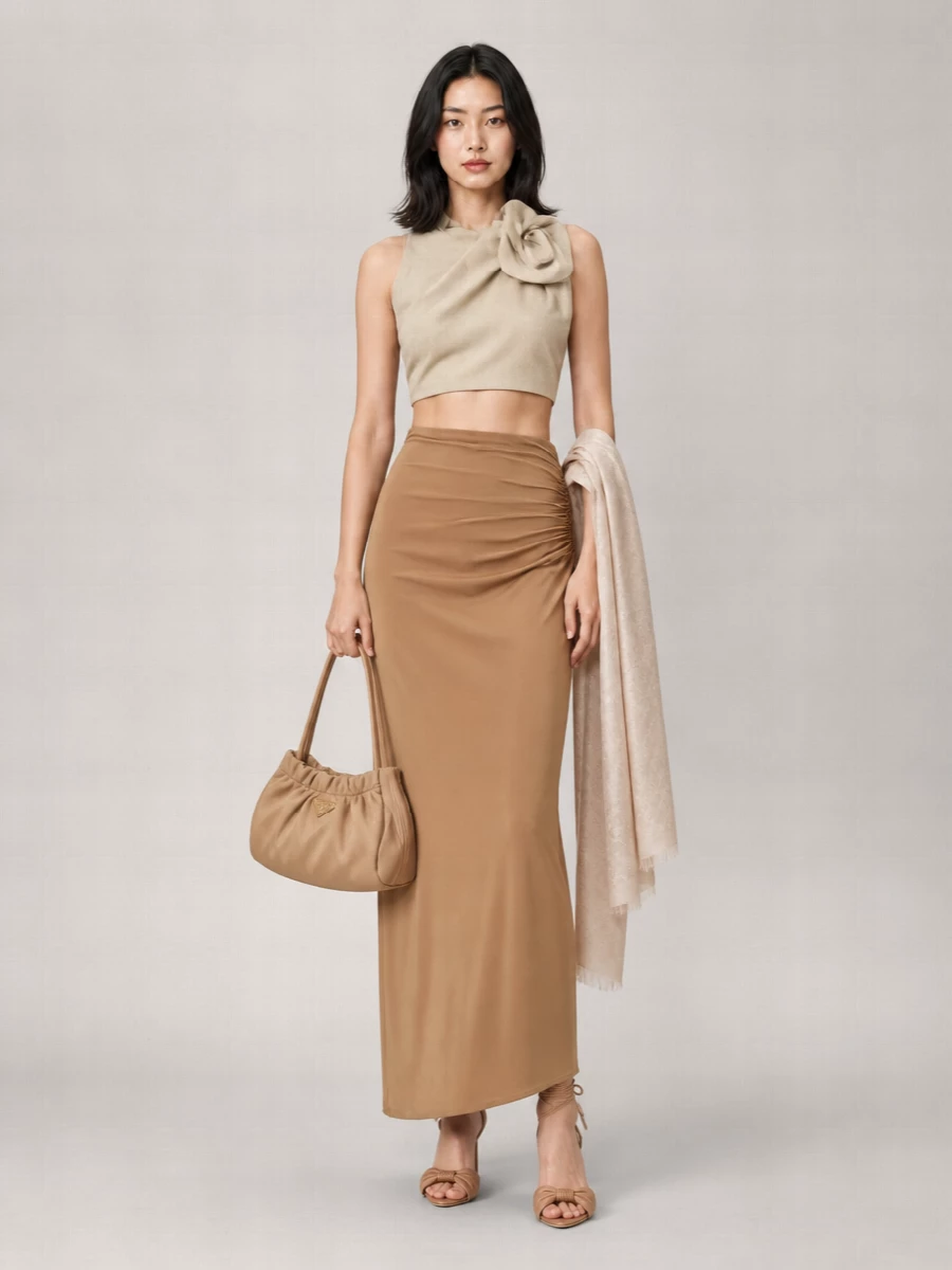 Magda Butrym High-Rise Midi Skirt