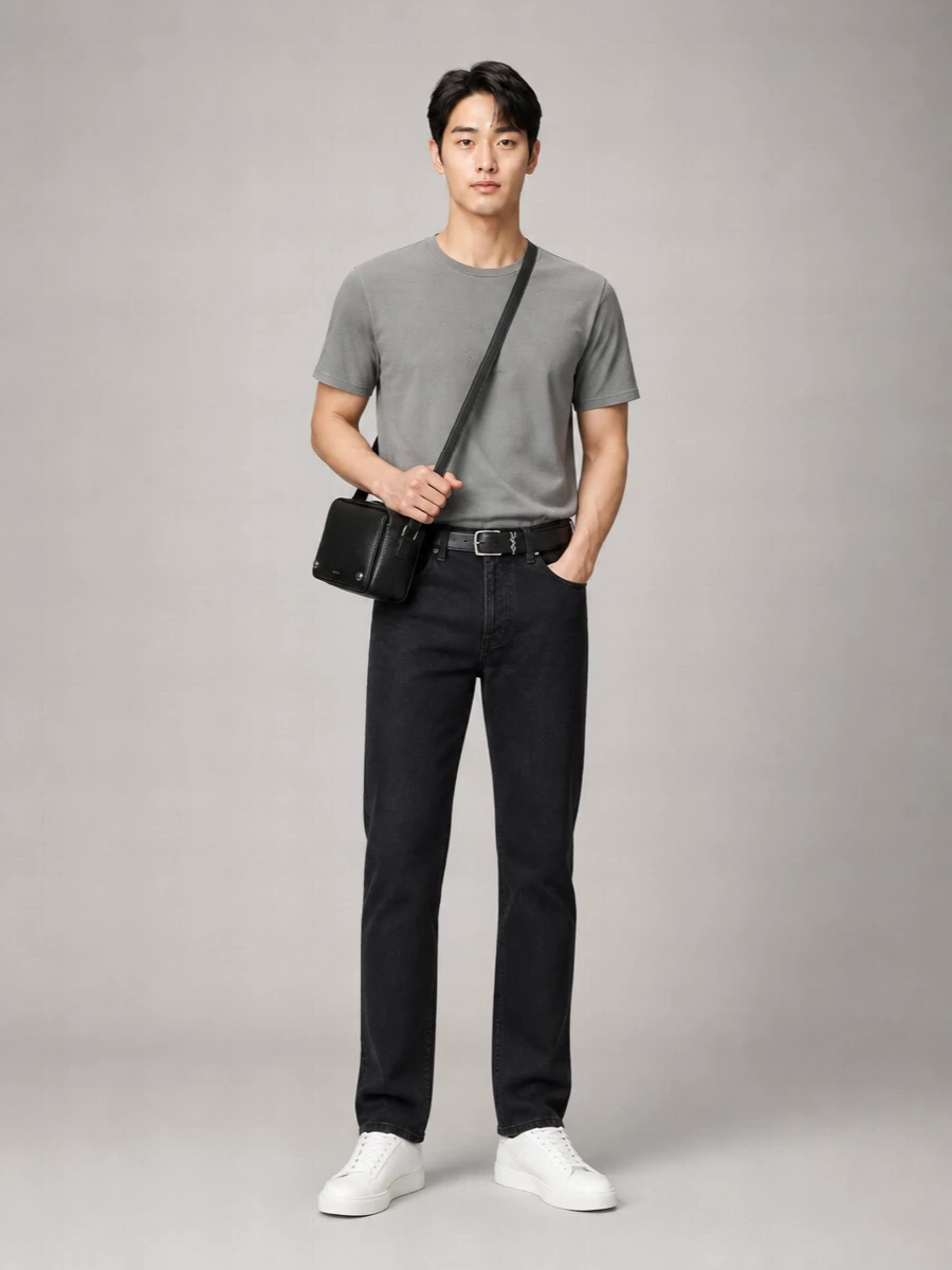 Saint Laurent Cotton Logo Embroidered T-Shirt