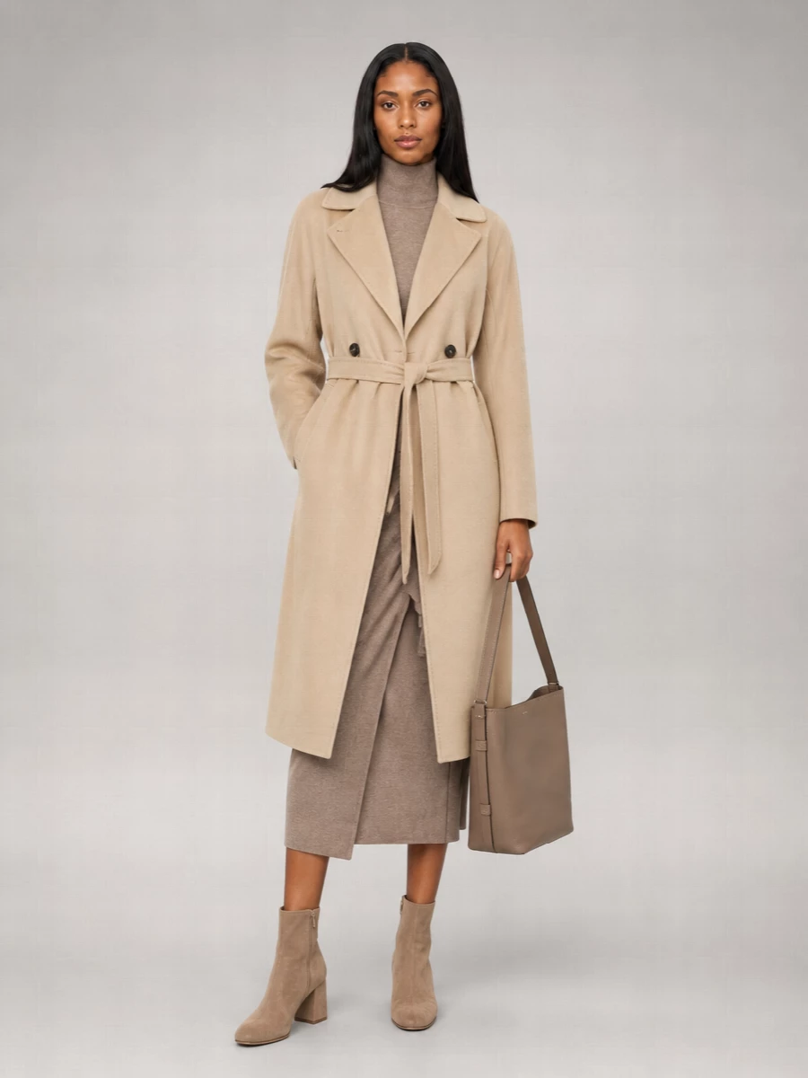 Weekend Max Mara Virgin Wool Double-Breasted Belted Coat
