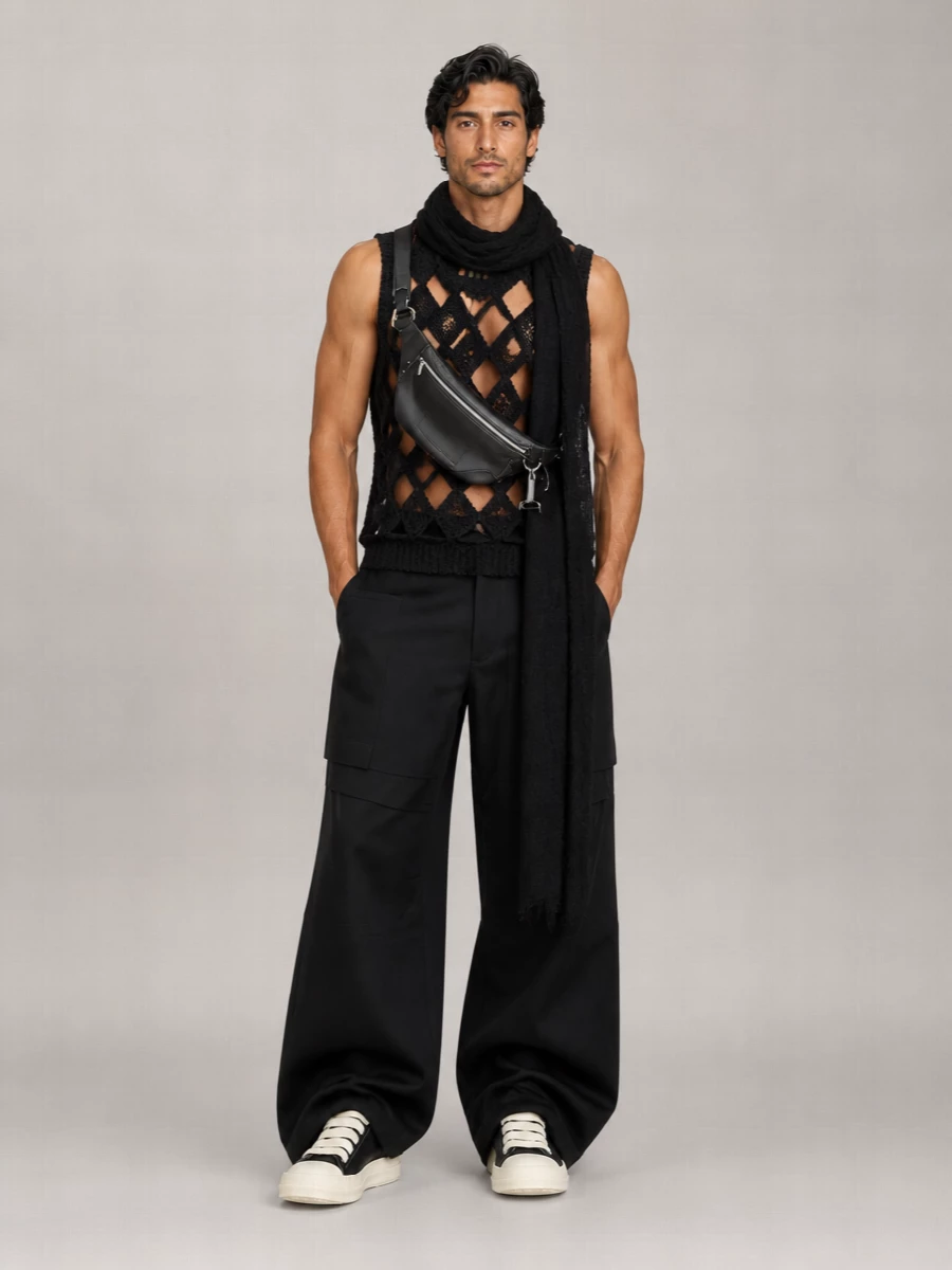 Rick Owens Cashmere Silk Crewneck Tank Top
