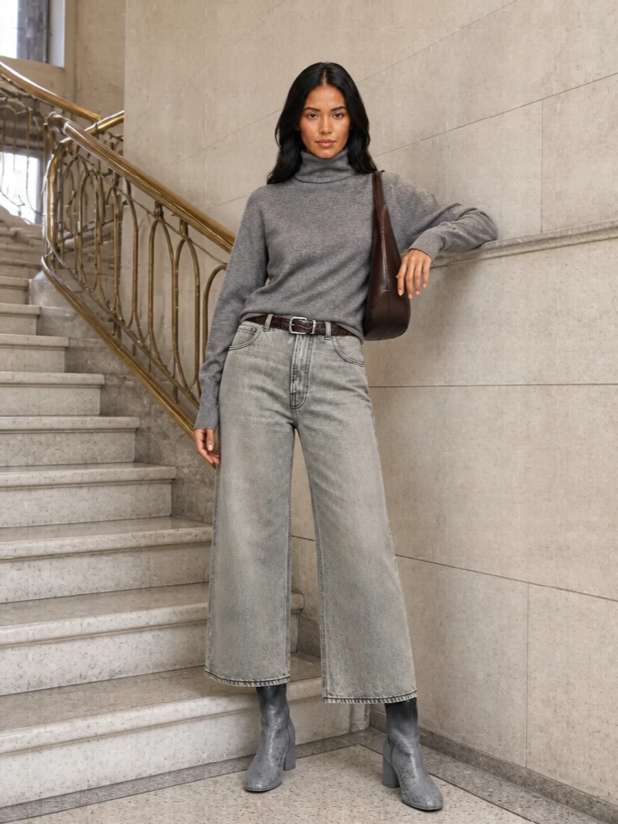 Haikure grey wide jeans coperni bag mm6 boots