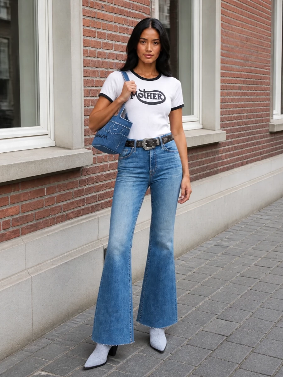 Mother flare jeans isabel marant denim boots