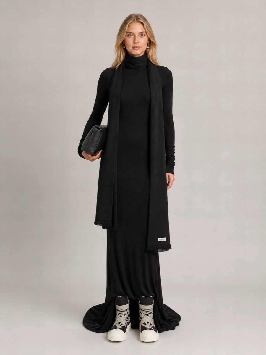 Rick Owens Drkshdw Cotton Long-Sleeve Maxi Gown